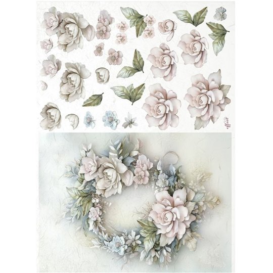 Papier de riz Floral 3D A3