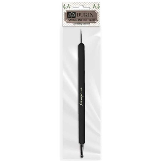 Outil à embosser et à piquer bille 5mm & 1 poinçon métalliques Stamperia