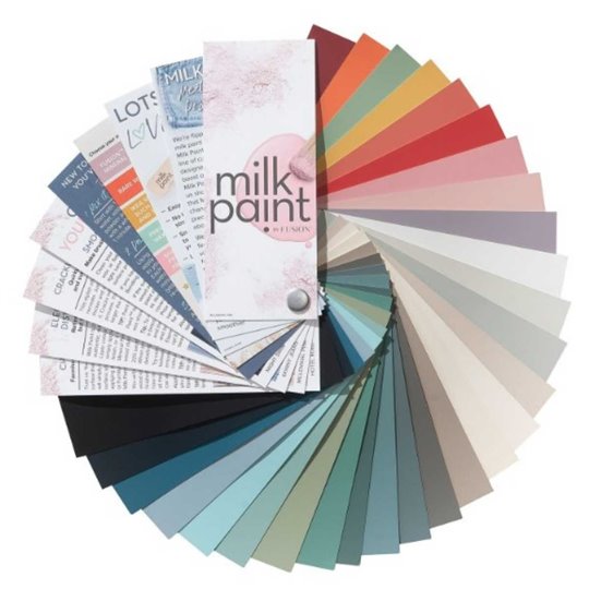 Nuancier peinture au lait Fusion carte 28 couleurs en éventail