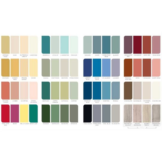 Nuancier 78 couleurs Homestead House peintures au lait 