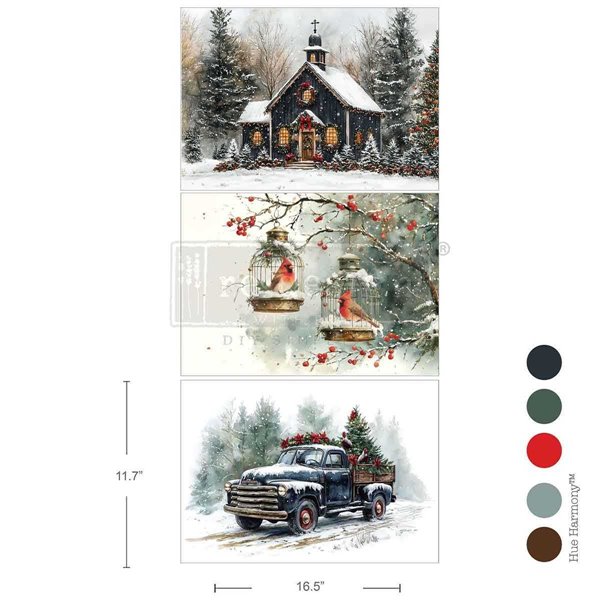 Papier fibre découpage Noël Christmas Blessings Redesign A3