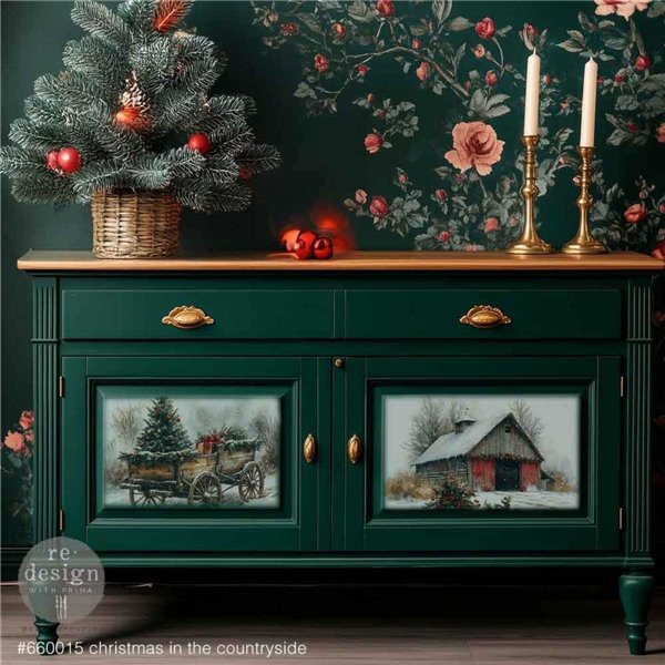 Papier fibre découpage Noël Christmas In The Countryside Redesign A3