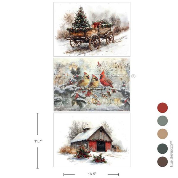 Papier fibre découpage Noël Christmas In The Countryside Redesign A3