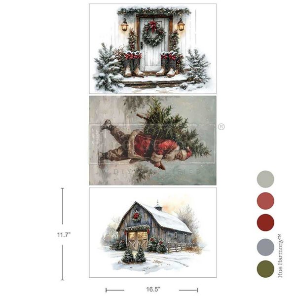 Papier fibre découpage Noël Santa’s Woodland Stroll Redesign A3