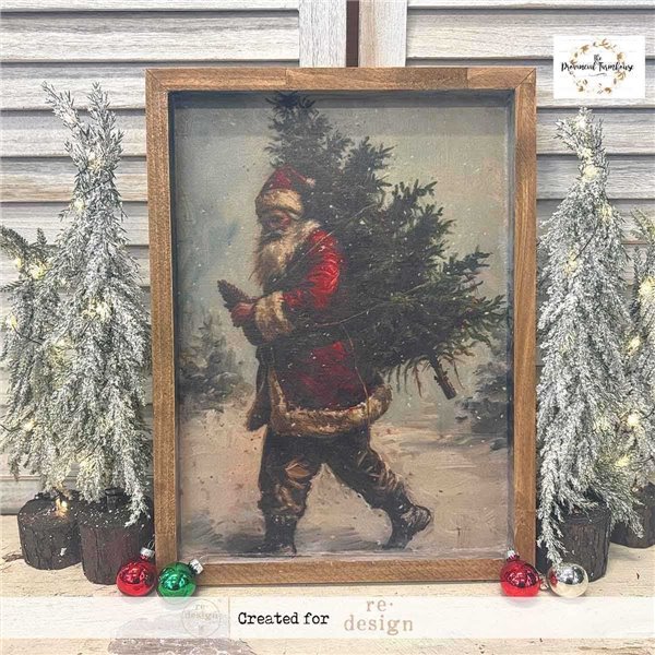 Papier fibre découpage Noël Santa’s Woodland Stroll Redesign A3