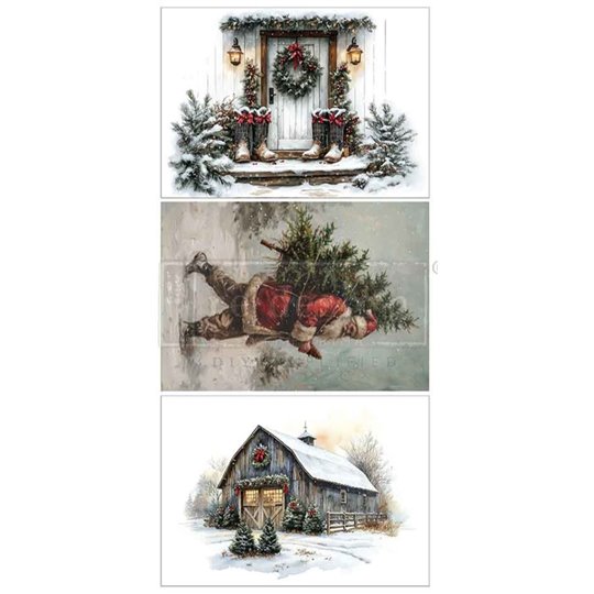 Papier fibre découpage Noël Santa’s Woodland Stroll Redesign A3