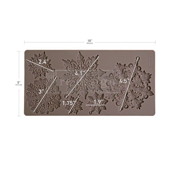 Moule ReDesign en silicone Frosted Snowflake Wonders 12x25cm
