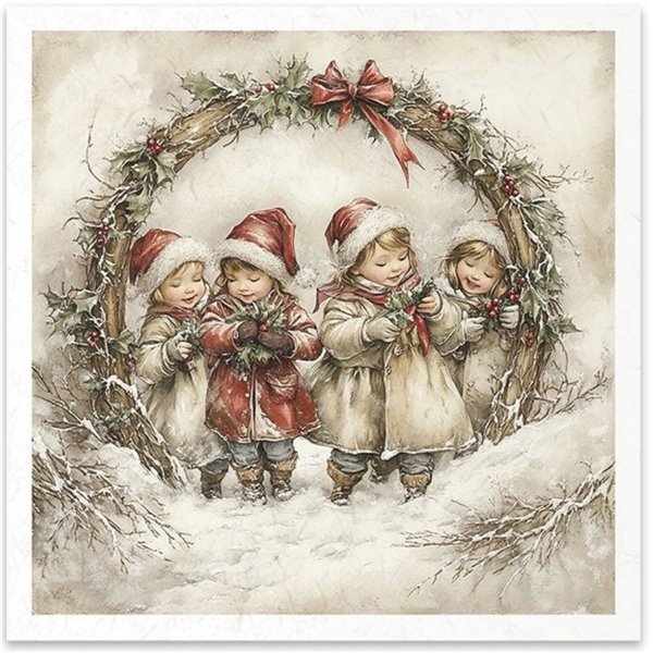 Set de 6 Papiers de riz assortiment Noel enchanté 15x15cm