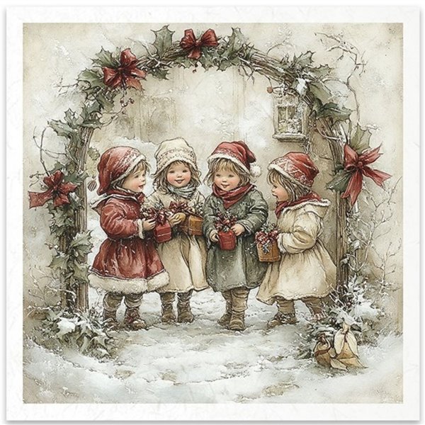 Set de 6 Papiers de riz assortiment Noel enchanté 15x15cm