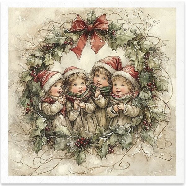 Set de 6 Papiers de riz assortiment Noel enchanté 15x15cm