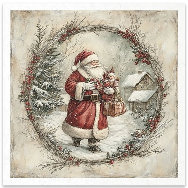 Set de 6 Papiers de riz assortiment Noel enchanté 15x15cm