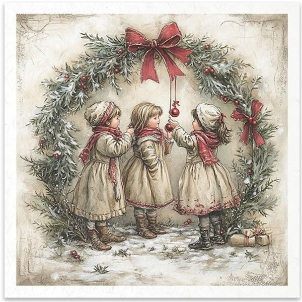 Set de 6 Papiers de riz assortiment Noel enchanté 15x15cm