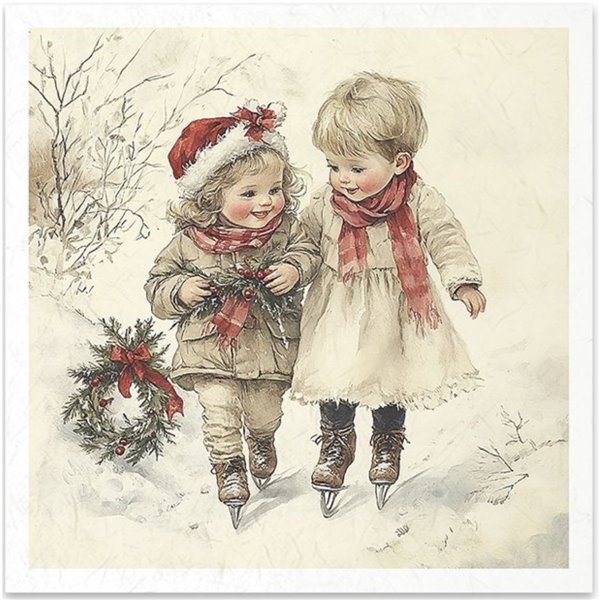 Set de 6 Papiers de riz assortiment Enfance de Noel 15x15cm