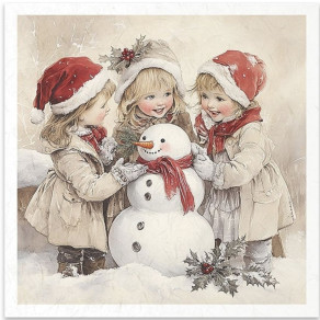 Set de 6 Papiers de riz assortiment Enfance de Noel 15x15cm