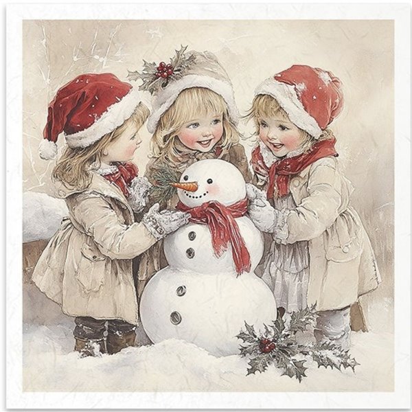 Set de 6 Papiers de riz assortiment Enfance de Noel 15x15cm