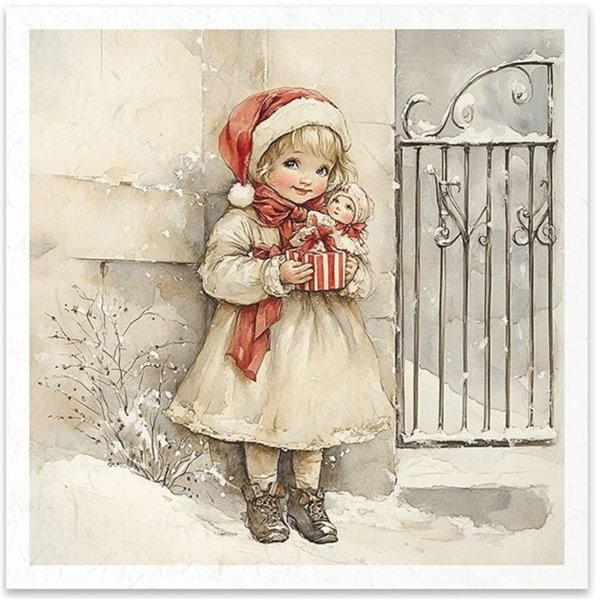 Set de 6 Papiers de riz assortiment Enfance de Noel 15x15cm