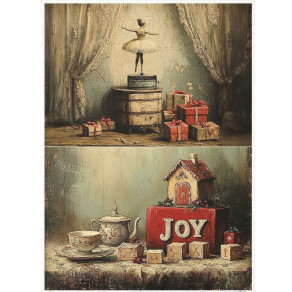 Papier de riz Noël Intemporel A4 