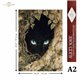 Papier de riz mûrier chat 57x41cm