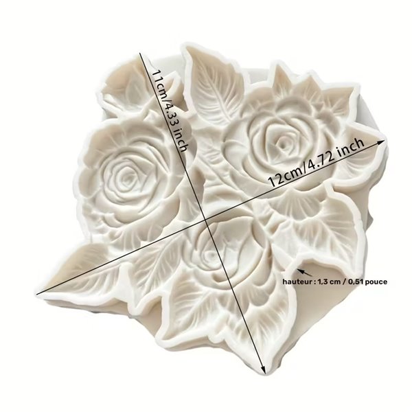 Moule silicone fleur bouquet de rose