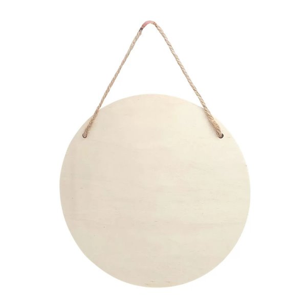 Support en bois à décorer Cercle avec ficelle de suspension 20cm