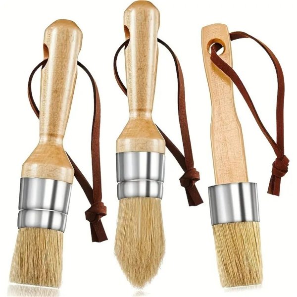 Pinceaux poils naturels lot 3 tailles
