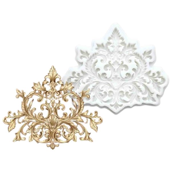 Moule silicone fronton baroque feuillage