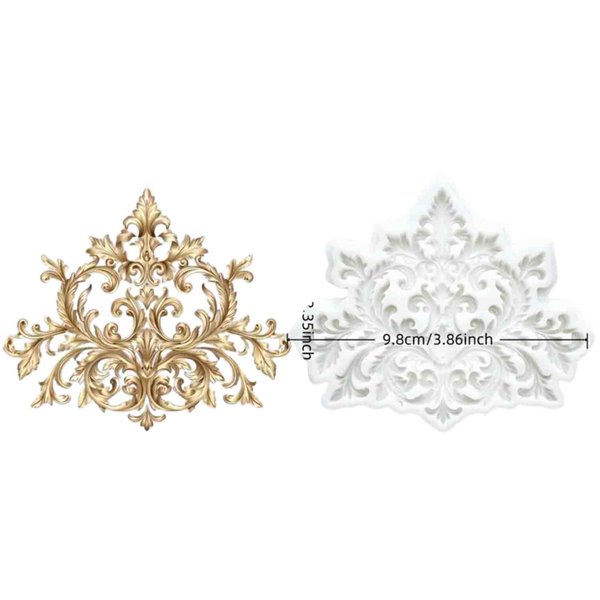 Moule silicone fronton baroque feuillage