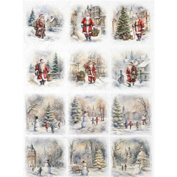 Papier de riz A4 Bonhomme & Père Noël