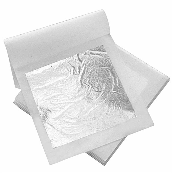 Feuilles de dorure argent carnet 25 feuilles 14x14cm
