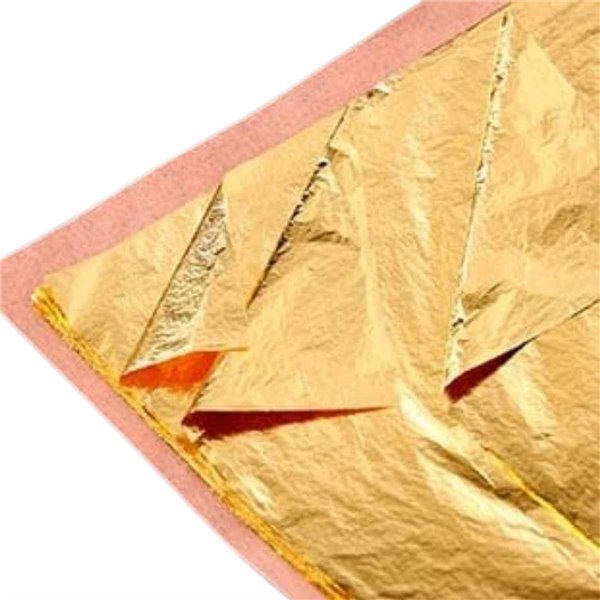 Feuilles de dorure doré chaud carnet 25 feuilles 14x14cm