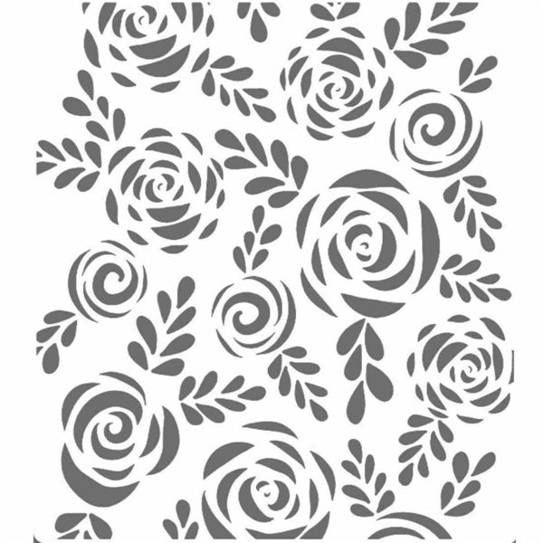 Pochoir décoratif tapis de fleurs 14.4x17cm