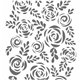 Pochoir décoratif tapis de fleurs 14.4x17cm