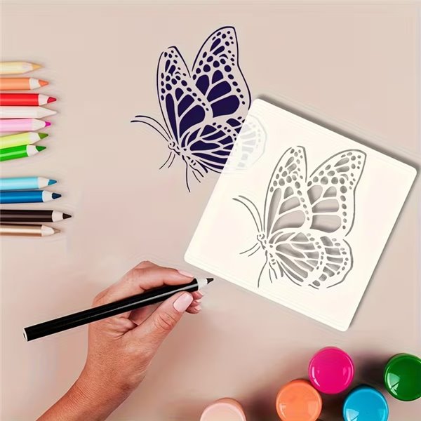 Pochoir décoratif papillon 15x15