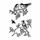 Pochoir décoratif oiseaux sur branche 24x16cm