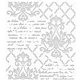 Pochoir décoratif damassé sur treillis 17.1x14.4cm