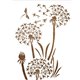 Pochoir décoratif fleurs dandelion pissenlit A4