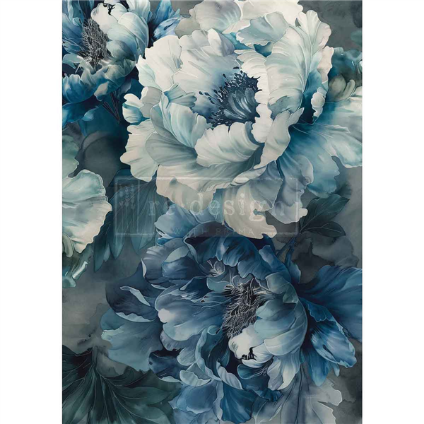 Papier fibre pour découpage Redesign A3 Sapphire Peony