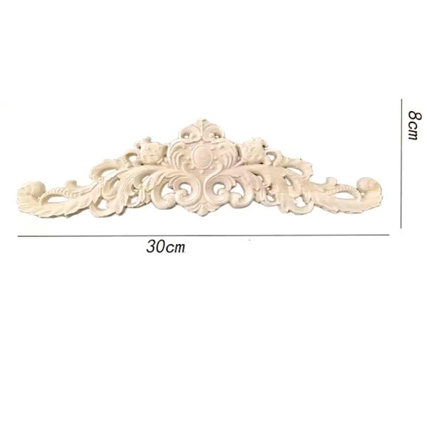 Ornement bois sculpté fleurs 8x30cm