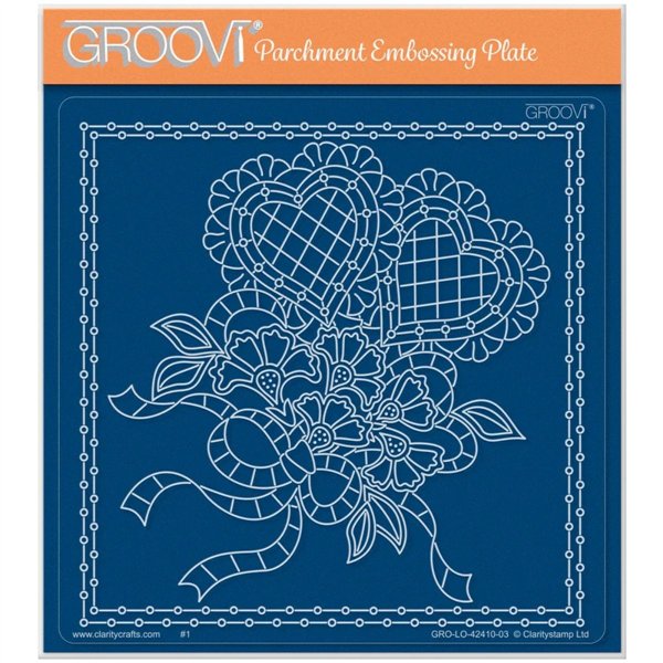 Groovi gabarit parchemin Lace Heart 15x15cm