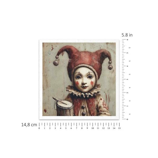 Assortiment papiers de riz x6 15x15cm Carnaval 