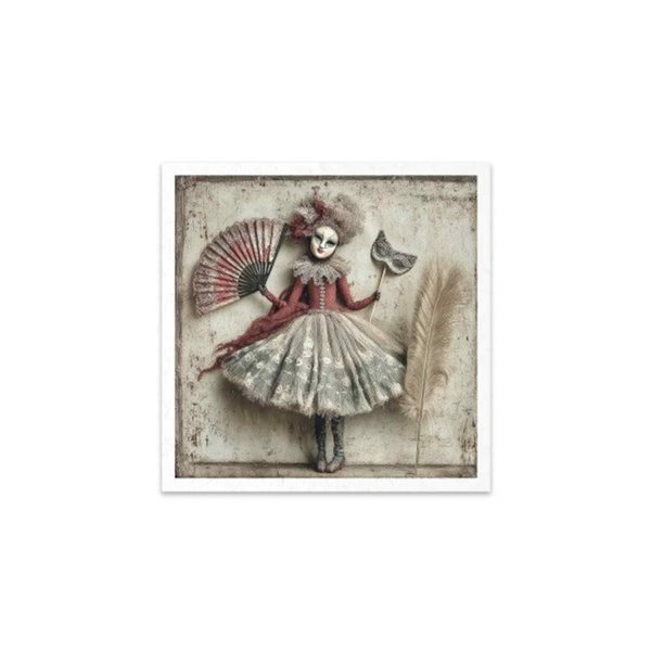 Assortiment papiers de riz x6 15x15cm Carnaval II 