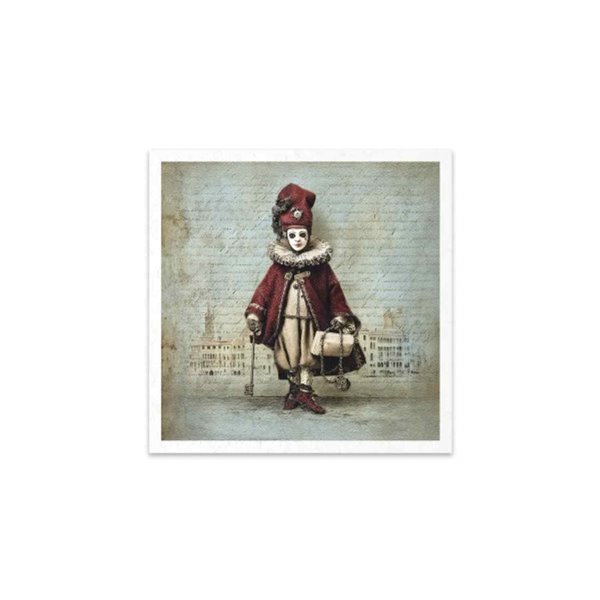 Assortiment papiers de riz x6 15x15cm Carnaval II 