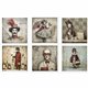 Assortiment papiers de riz x6 15x15cm Carnaval II 