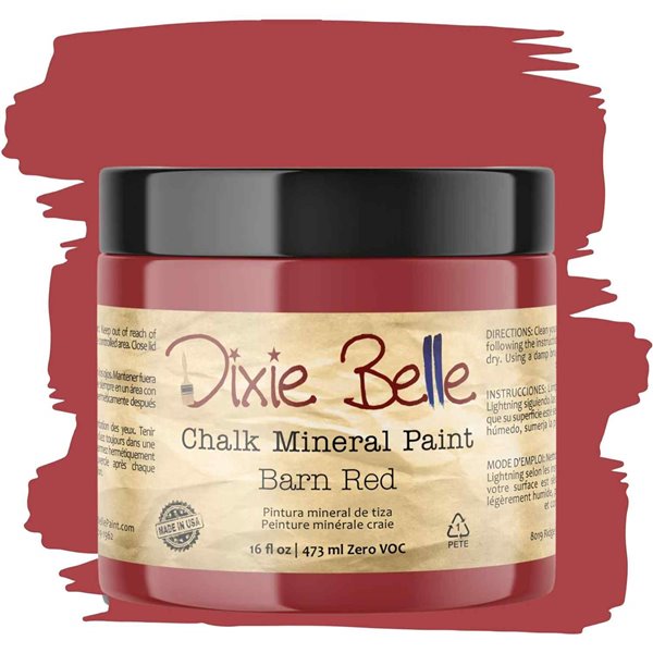 Peinture Dixie Belle rouge Barn Red 16oz 473ml