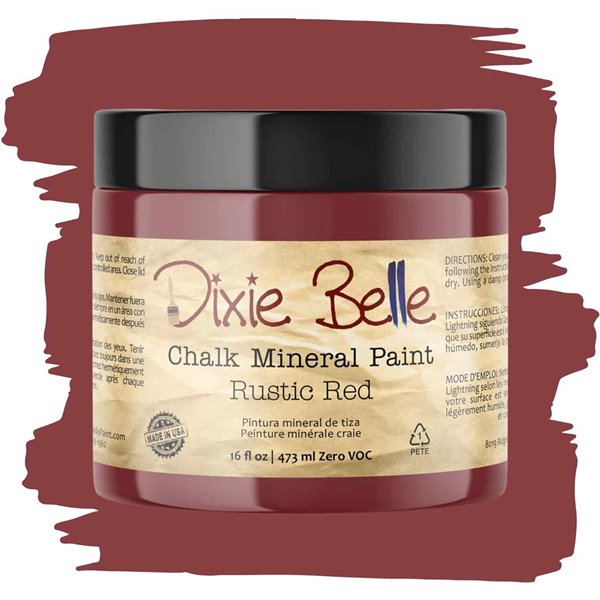 Peinture Dixie Belle rouge Rustic Red 16oz 473ml