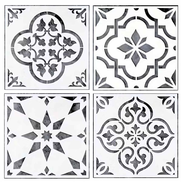 Pochoir décoratif 30x30cm chaque x4 motif Marocain