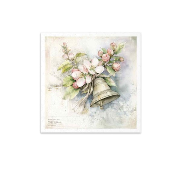 Assortiment papiers de riz x6 15x15cm oiseaux