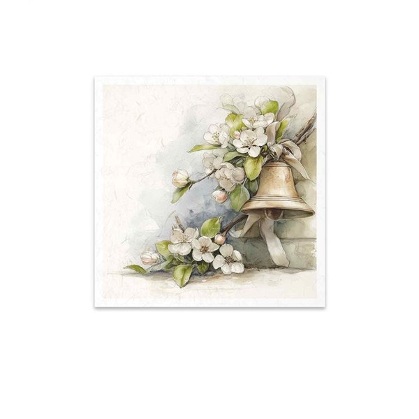 Assortiment papiers de riz x6 15x15cm oiseaux lapins fleurs