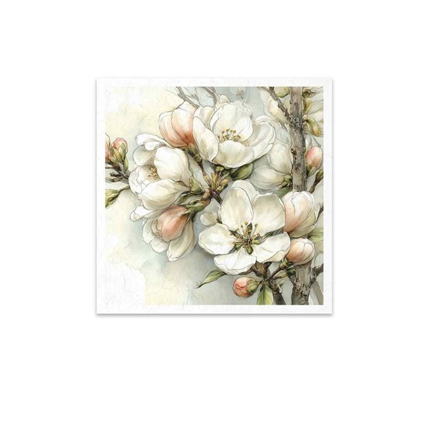 Assortiment papiers de riz x6 15x15cm oiseaux lapins fleurs