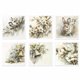 Assortiment papiers de riz x6 15x15cm oiseaux lapins fleurs